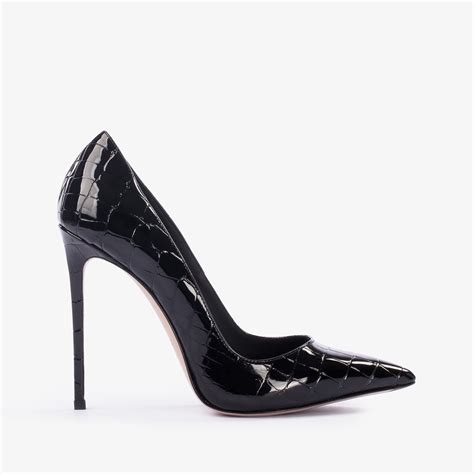 Black Crocodile Print Pump Le Silla