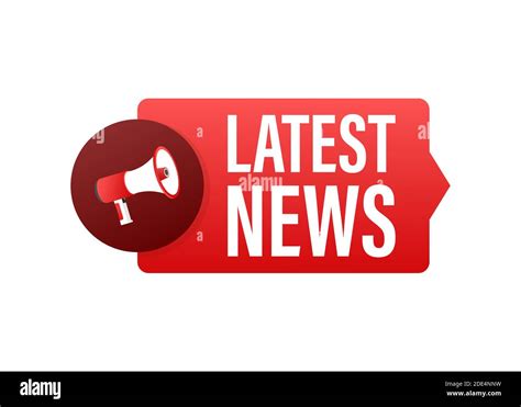 Megaphone Label With Latest News Megaphone Banner Web Design Vector