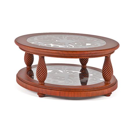 Classic oval coffee table glass top 3D model | CGTrader