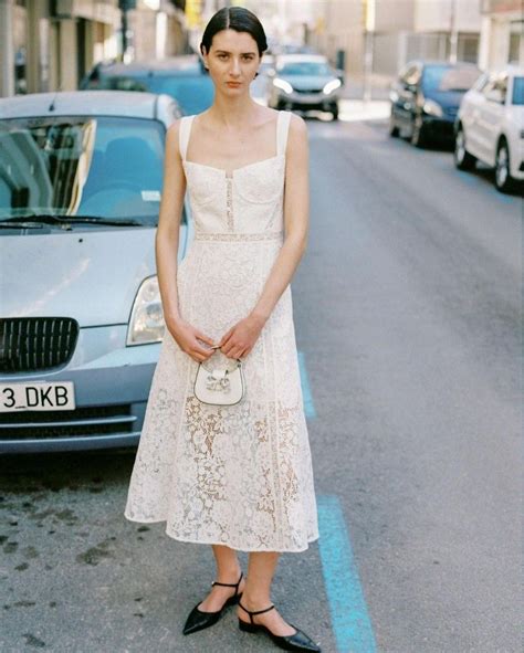 Self Portrait Cord Lace Insert Midi Dress In Ivory And Black Womens