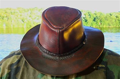 How To Make A Leather Bushcraft Hat Leather Hats Leather Diy