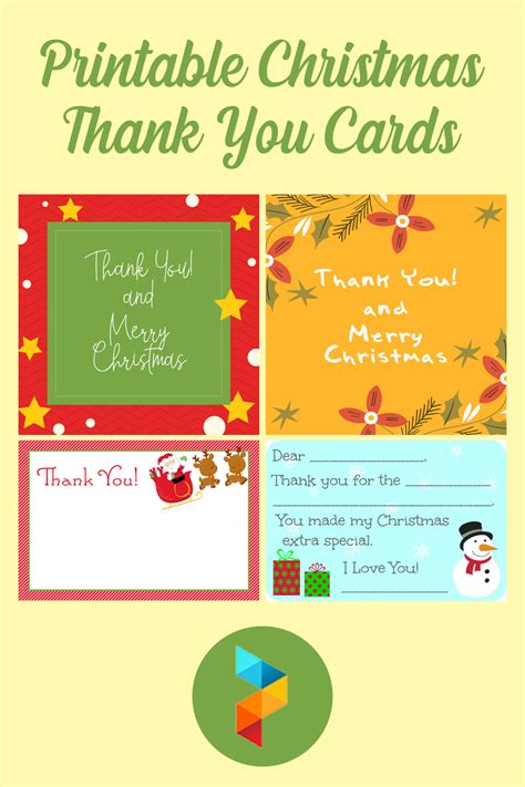 Christmas Thank You Cards - 10 Free PDF Printables | Printablee