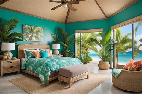 Premium Photo Tropical Paradise Bedroom Oasis