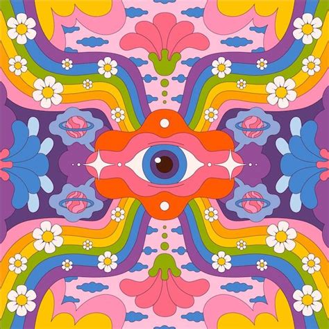 Psychedelic Drawings Psychedelic Pattern Psychedelic Colors Images Hippie Pintura Hippie