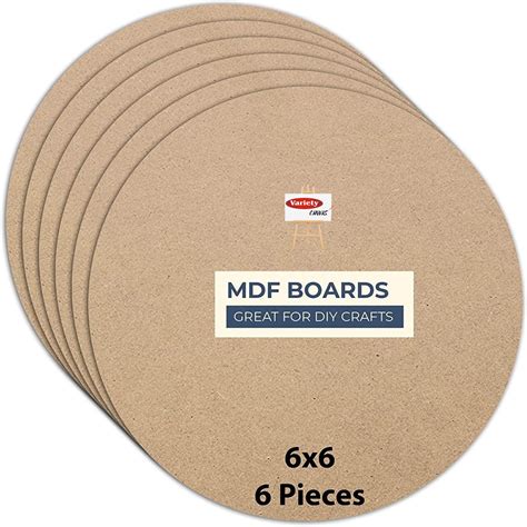 Buy Variety Canvas 6 Piece 6 X 6 Inch Round MDF Boards For Art And