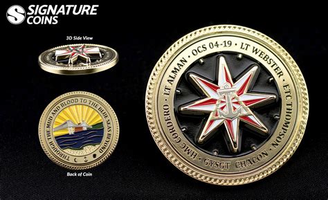 3d Us Navy Class 04 19 Otc Newport Custom Coordinates Challenge Coin