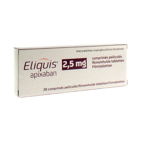 Eliquis 2 5 Mg Filmomh Tabl 20 X 2 5 Mg Apotheek Kestens