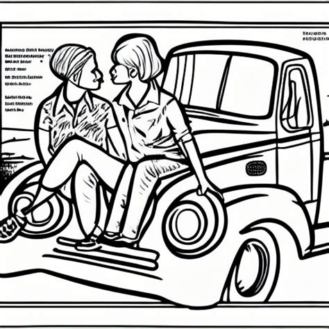 Sheila Dunn Style Lesbian Couple Fullportrait Coloring Page · Creative