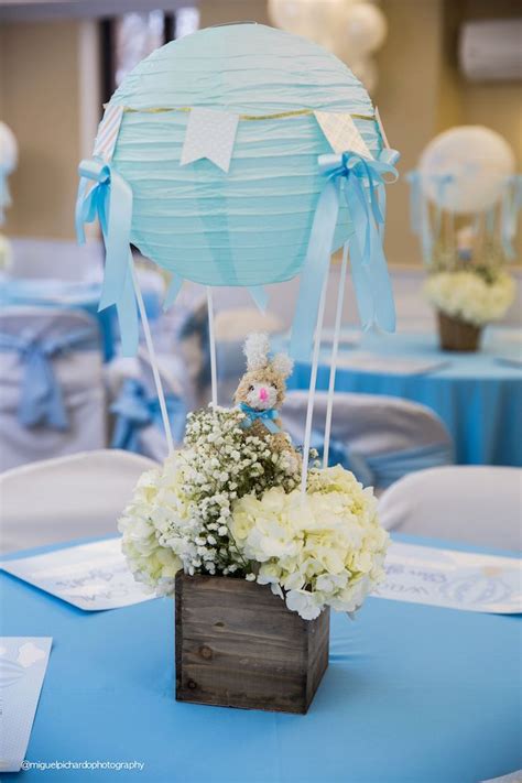 Floral Hot Air Balloon Table Centerpiece From A Bunny Hot Air Balloon