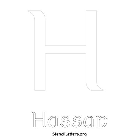 Hassan Free Printable Name Stencils With Unique Typography Styles And