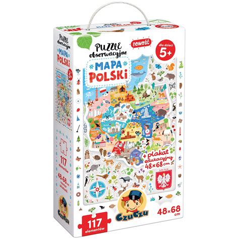 Czuczu Mapa Polski Puzzle Obserwacyjne Plakat Allegro Pl