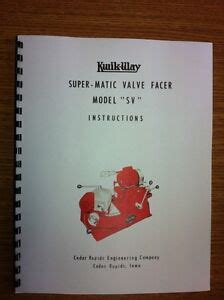 Kwik Way SV Valve Grinder Instruction Manual | eBay