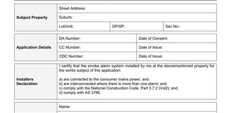 Smoke Alarm Certificate Form ≡ Fill Out Printable Pdf Forms Online