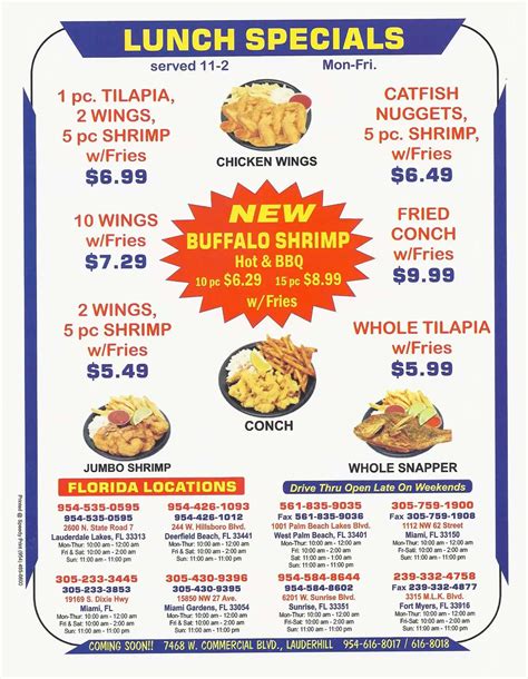 Hook Fish And Chicken Menu Menu For Hook Fish And Chicken Plantation