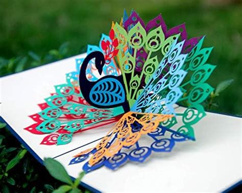 Cutpopup Peacock Card Pop Up Mothers Day Card Fathers Day Card Pop Up