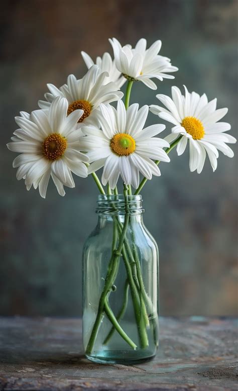 Elegant Simplicity Daisies In A Glass Vase In 2024 Beautiful