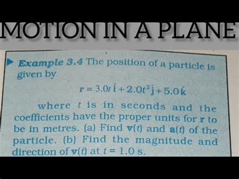 The Position Of A Particle Is Given Byr 3 0ti 2 0t 2j 5 0kwhere T Is In