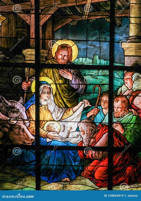 Nativity Scene Stained Glass Windows