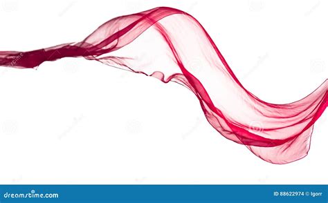 Red Scarf In The Wind Isolated On White Stock Photo Image Of Scarf