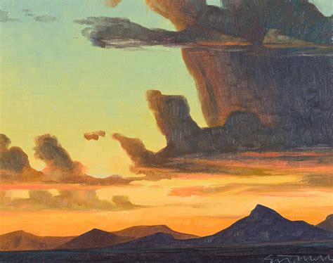 Ed Mell Sunset Landscape Auction