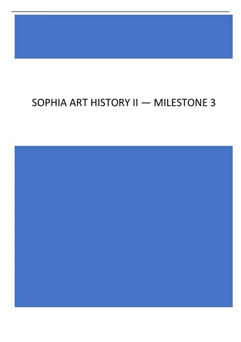 Sophia Art History Ii Milestone Sophia Pathway Stuvia Us