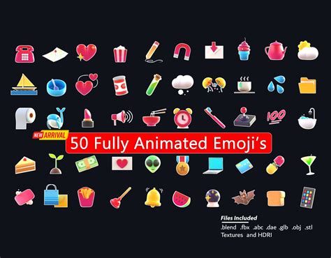 3D Model 50 New Animated Emojis VR AR Low Poly CGTrader