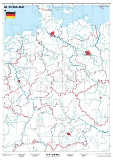 Niemcy Mapa ścienna Fizyczno Konturowa Drewniane Półwałki Stiefel W