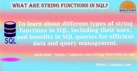 What Are String Functions In Sql Sqlpost Academy