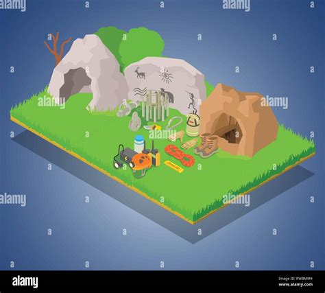 Archaeology Concept Banner Isometric Style Stock Vector Image Art