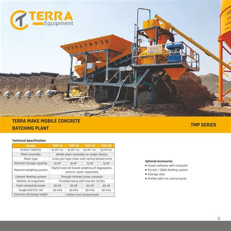 Mobile Concrete Batching Plant Tmp Series Terra Equipment