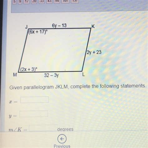 Given Parallelogram Jklm Complete The Following Statements Brainly