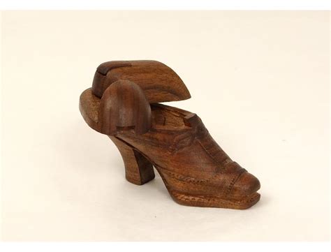 Tabatière Chaussure Soulier Bois Art Populaire Epoque XIXè