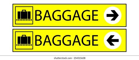 Realistic Airport Sign Baggage Stock Vector Royalty Free 254315638