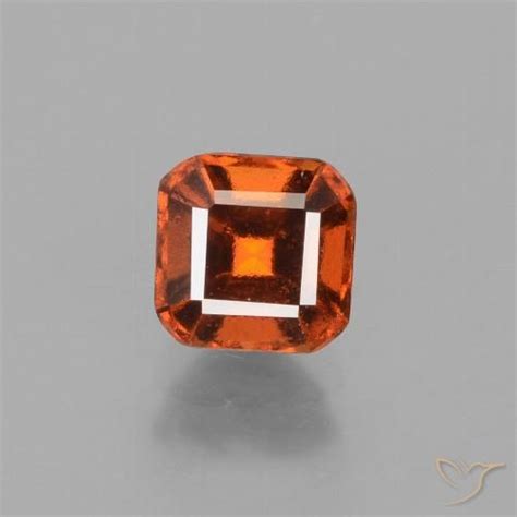 Carat Orange Hessonite Garnet Gemstone Emerald Cut Loose