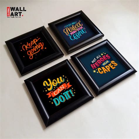 4 Inspiration Quote Frames Wall Hangings Glass Front Global Wall Ar