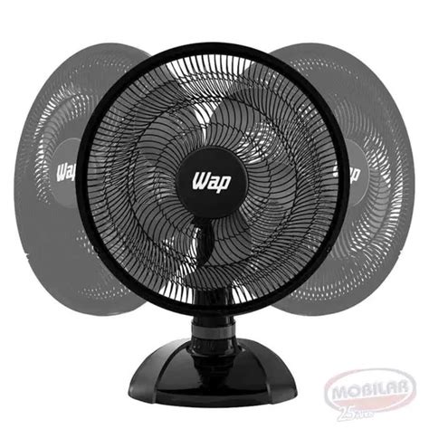 Ventilador de mesa 50cm rajada Turbo FW046353 5 pás 130W preto WAP