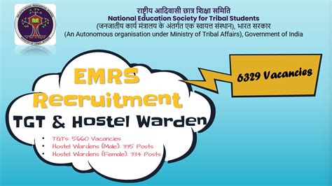 EMRS 6329 TGTs Hostel Wardens Recruitment 2023 ESSE Exam