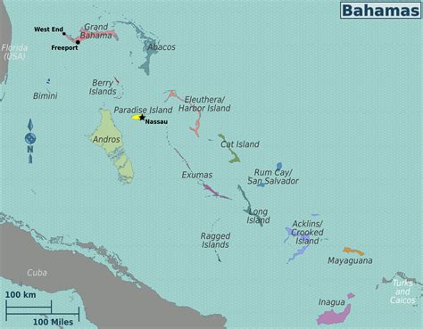 Landkarte Bahamas Übersichtskarteregionen Karten