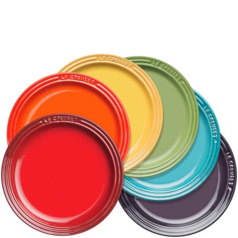 Le Creuset Stoneware Rainbow Plates (Set of 6) - Free UK Delivery over £50