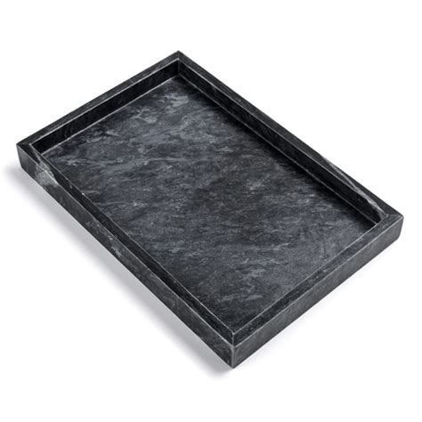 Moreast Black Marble Tray Stone Bathroom Tray Decorative Holder For