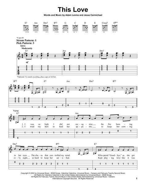 This Love by Maroon 5 - Easy Guitar Tab - Guitar Instructor