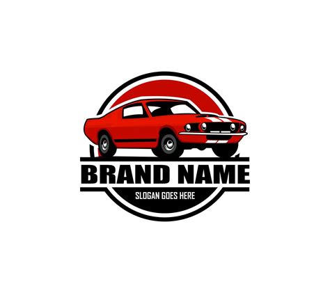 Muscle Car Silhouette Logo Vector Concept Badge Emblem Isolated