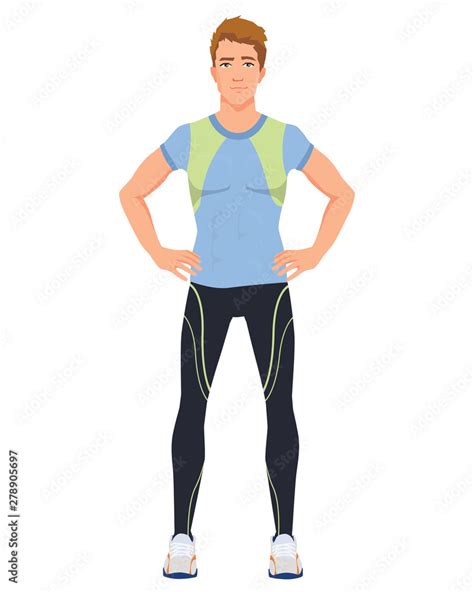 Vector Illustration Of Sports Man In Sportswear Under The White