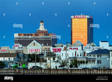 Atlantic City Skyline At Night New Jersey Usa Stock Photo Alamy