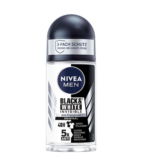 NIVEA MEN Black White Deo Roll On Gegen Deoflecken