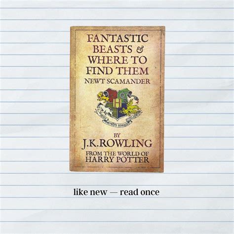 Fantastic Beasts And Where To Find Them Book By Jk Rowling On Carousell