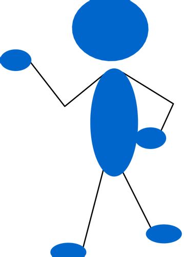 Clip Art Of Blue Stick Man Asking A Question Public Domain Vectors