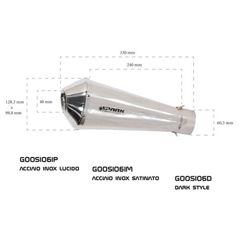 Silencieux Universel Inox Megaphone Dark Style Spark