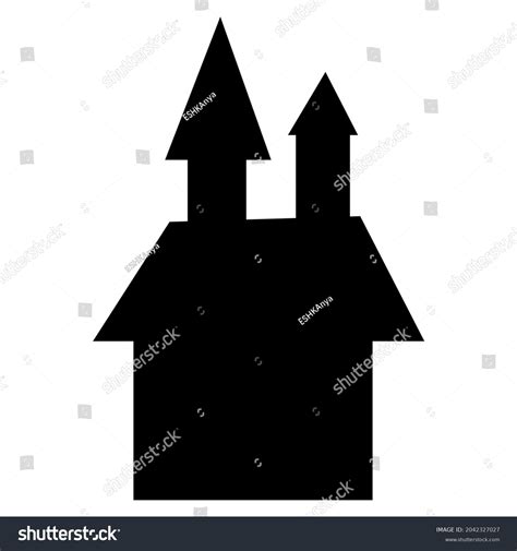 Black Silhouette Halloween House Vector Illustration Stock Vector ...