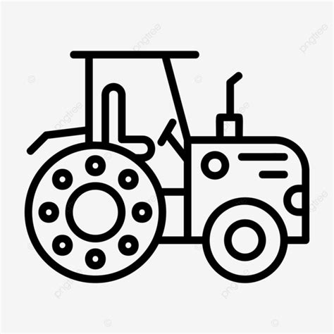 Tractor Line Icon Vector Tractor Icon Agriculture Cultivation PNG